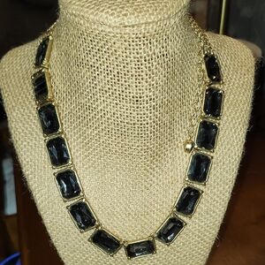 Lia Sophia Smokey Grey and Gold Statement Necklace